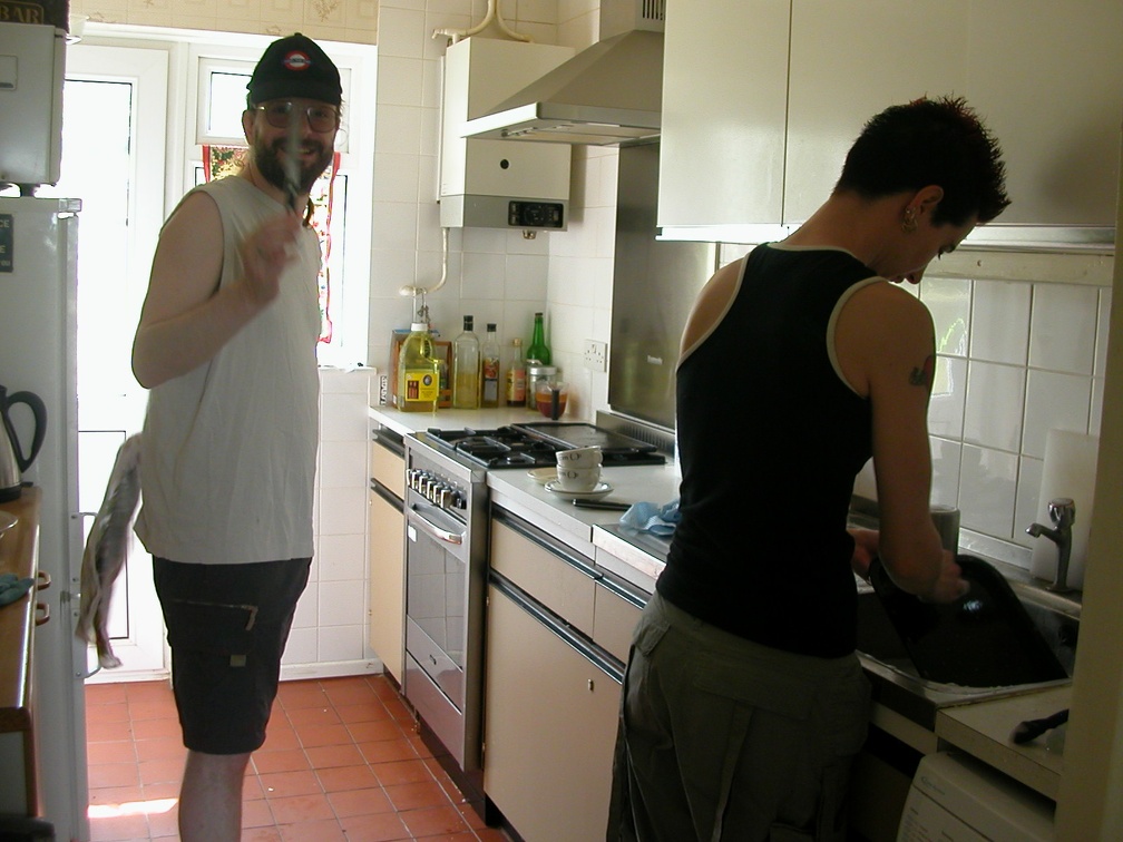 AJ DG doing dishes